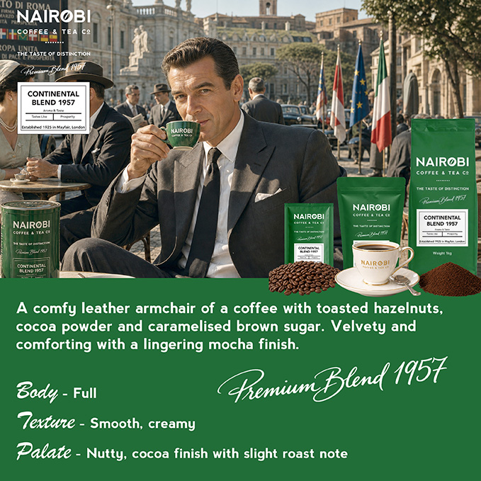 The 1957 Continental Blend – 2 × 227g Pack of Heritage Collection Coffee Beans (454g Total)