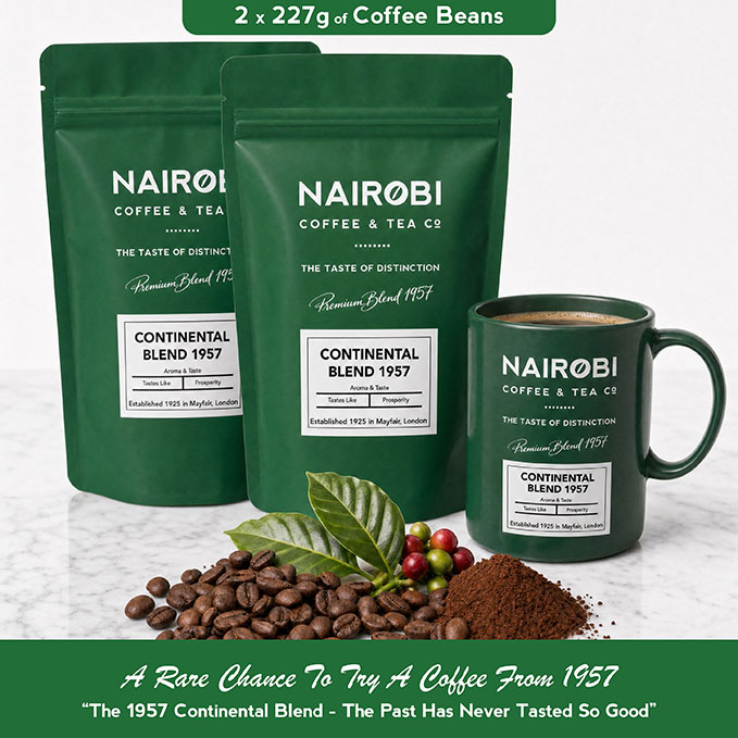 The 1957 Continental Blend – 2 × 227g Pack of Heritage Collection Coffee Beans (454g Total)