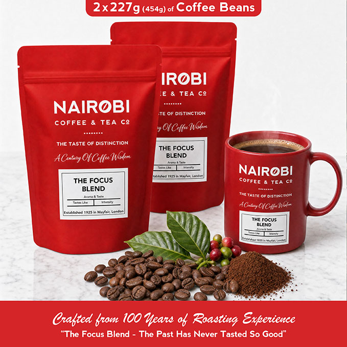The Focus Blend – 2 × 227g Pack of Heritage Collection Coffee Beans (454g Total)