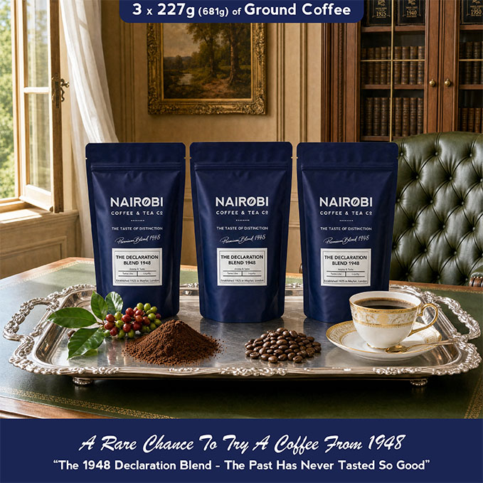 The 1948 Declaration Blend – 3 × 227g Pack of Heritage Collection Ground Coffee (681g Total)
