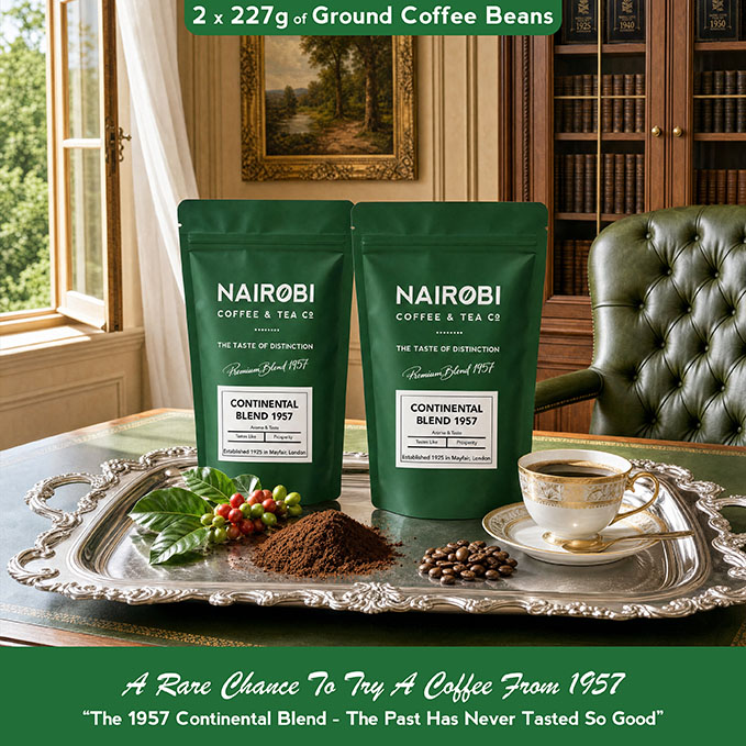 The 1957 Continental Blend – 2 × 227g Pack of Heritage Collection Ground Coffee (454g Total)