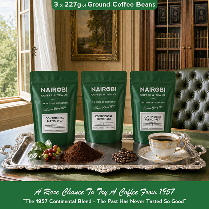 The 1957 Continental Blend – 3 × 227g Pack of Heritage Collection Ground Coffee (681g Total)