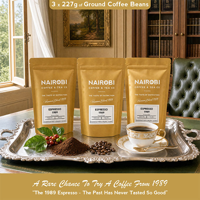 The 1989 ESPRESSO – 3 × 227g Pack of Heritage Collection Ground Coffee (681g Total)