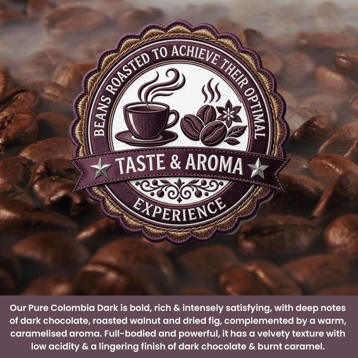 Pure Colombia – Dark – 1kg Coffee Beans – single-origin