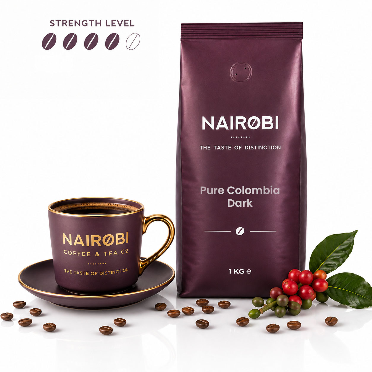 Pure Colombia – Dark – 1kg Coffee Beans – single-origin
