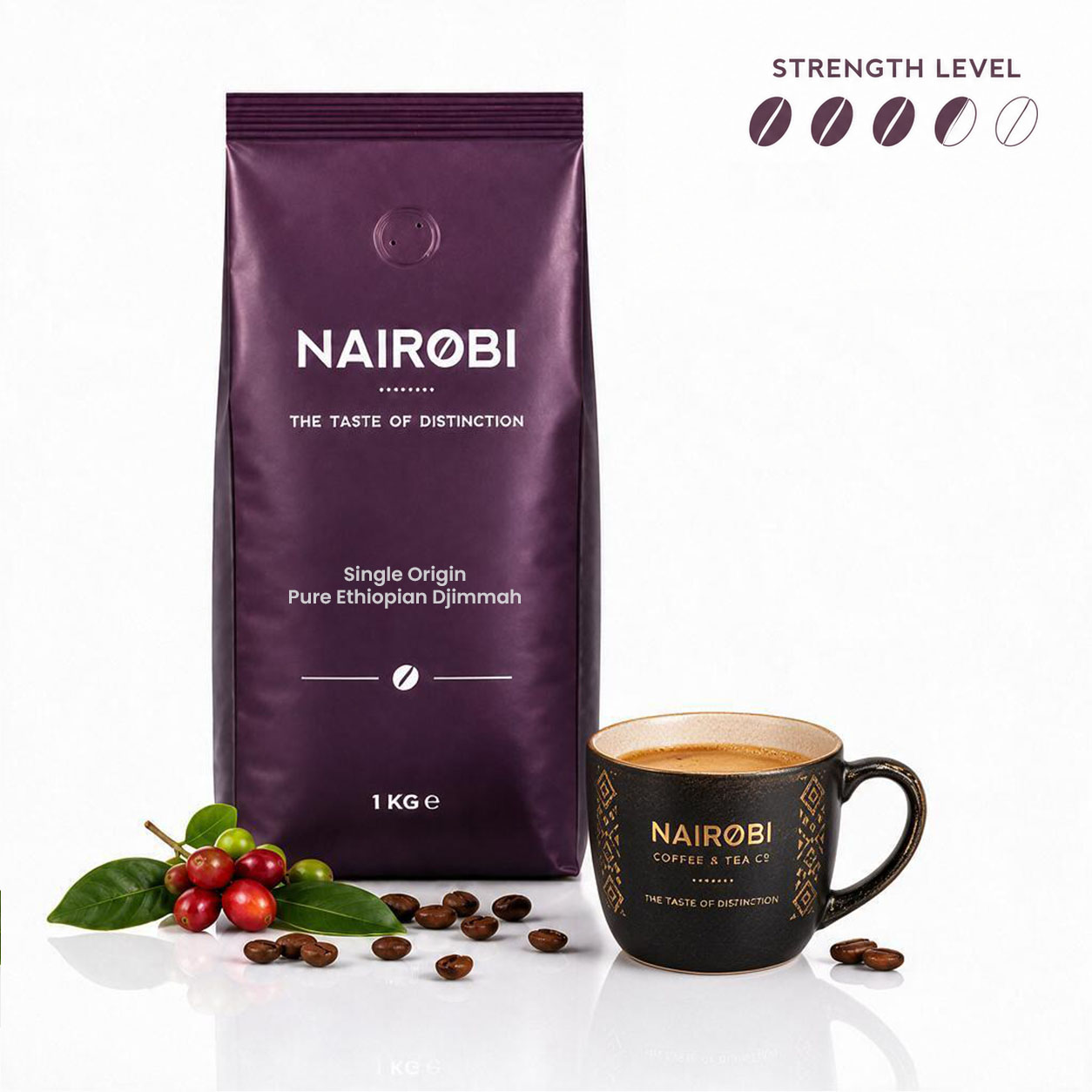 Pure Ethiopian Djimmah – 1kg Coffee Beans – single-origin