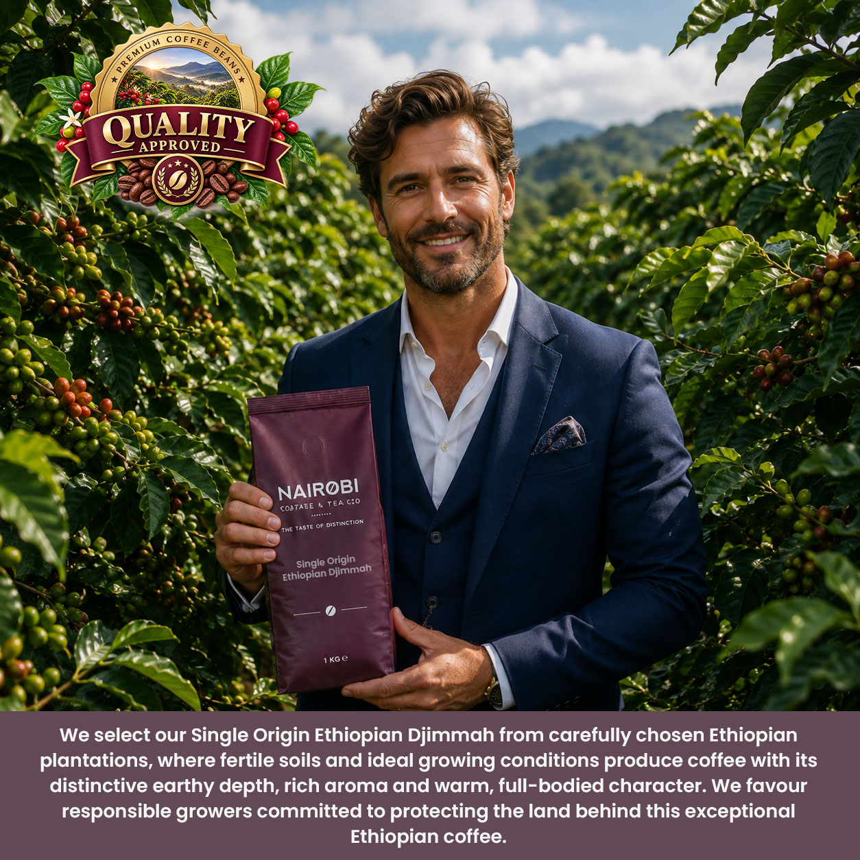 purchase the best Ethiopian Djimmah coffee beans and ground coffee
